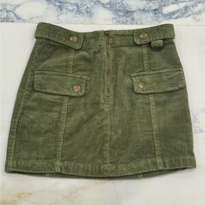 Forever 21 Green Corduroy Mini Skirt